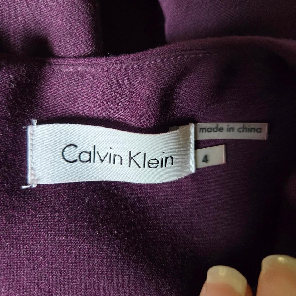 Calvin Klein Women's Sleeveless Purple Fit & Flare Midi Dress Size 4 - Picture 6 of 7